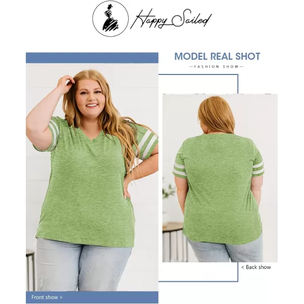 Happy Sailed Womens Plus Size Tunic Tops Summer Short Sleeve V Neck/Crew Neck Loose Casual Tee Shirt