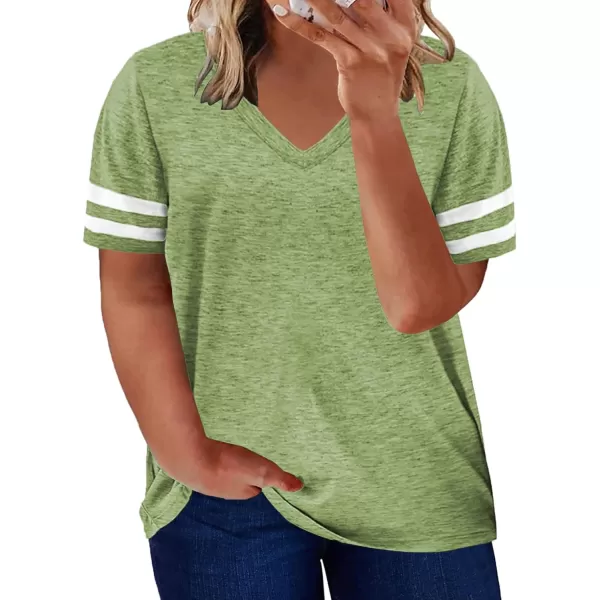 Happy Sailed Womens Plus Size Tunic Tops Summer Short Sleeve V Neck/Crew Neck Loose Casual Tee Shirt