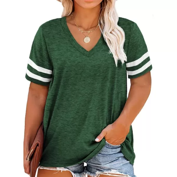 Happy Sailed Womens Plus Size Tunic Tops Summer Short Sleeve V Neck/Crew Neck Loose Casual Tee Shirt