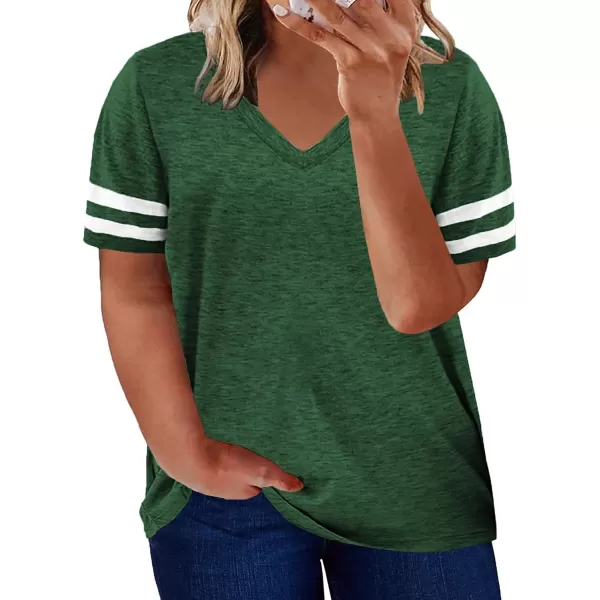 Happy Sailed Womens Plus Size Tunic Tops Summer Short Sleeve V Neck/Crew Neck Loose Casual Tee Shirt