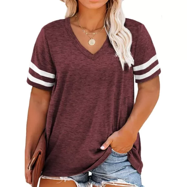 Happy Sailed Womens Plus Size Tunic Tops Summer Short Sleeve V Neck/Crew Neck Loose Casual Tee Shirt