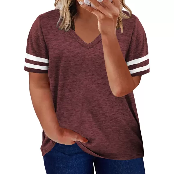 Happy Sailed Womens Plus Size Tunic Tops Summer Short Sleeve V Neck/Crew Neck Loose Casual Tee Shirt