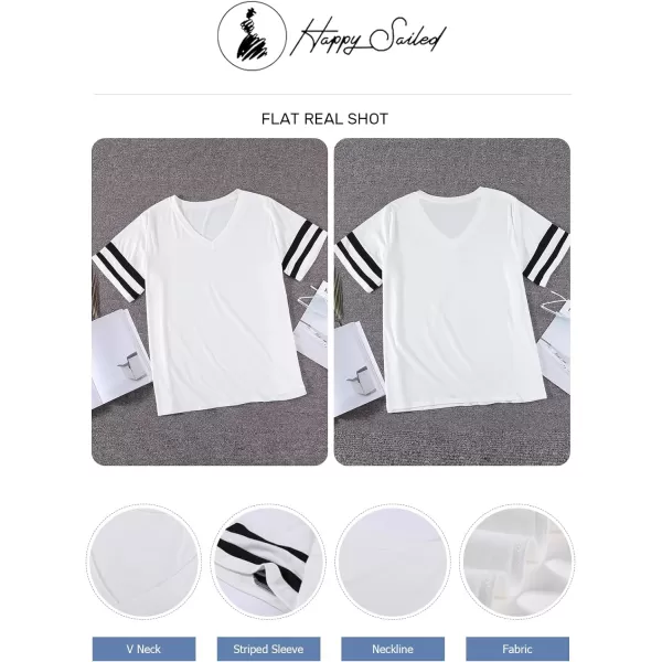 Happy Sailed Womens Plus Size Tunic Tops Summer Short Sleeve V Neck/Crew Neck Loose Casual Tee Shirt