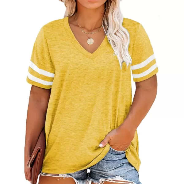 Happy Sailed Womens Plus Size Tunic Tops Summer Short Sleeve V Neck/Crew Neck Loose Casual Tee Shirt