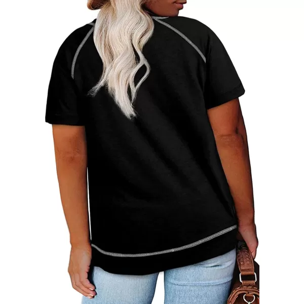 Happy Sailed Womens Plus Size Tunic Tops Summer Short Sleeve V Neck/Crew Neck Loose Casual Tee Shirt