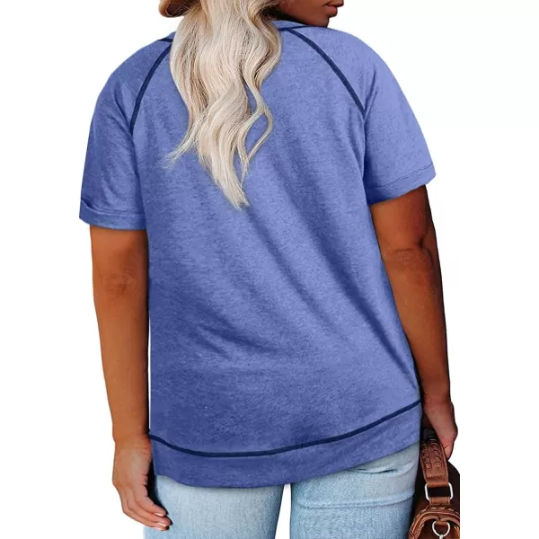 Happy Sailed Womens Plus Size Tunic Tops Summer Short Sleeve V Neck/Crew Neck Loose Casual Tee Shirt
