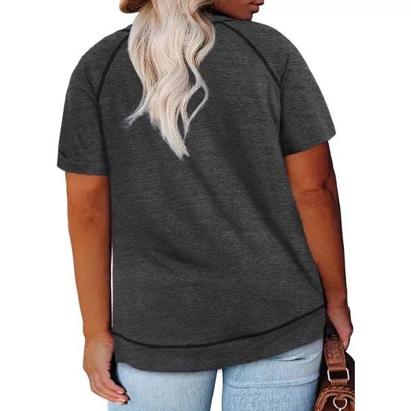 Happy Sailed Womens Plus Size Tunic Tops Summer Short Sleeve V Neck/Crew Neck Loose Casual Tee Shirt