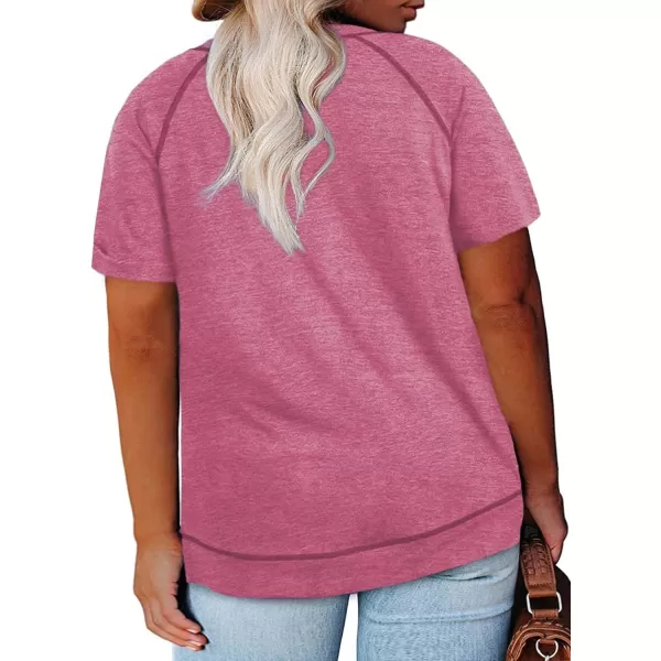 Happy Sailed Womens Plus Size Tunic Tops Summer Short Sleeve V Neck/Crew Neck Loose Casual Tee Shirt