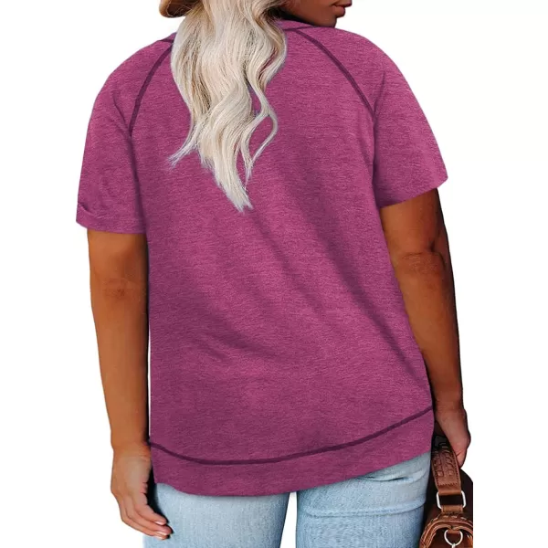 Happy Sailed Womens Plus Size Tunic Tops Summer Short Sleeve V Neck/Crew Neck Loose Casual Tee Shirt