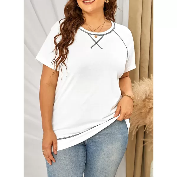 Happy Sailed Womens Plus Size Tunic Tops Summer Short Sleeve V Neck/Crew Neck Loose Casual Tee Shirt