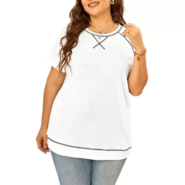 Happy Sailed Womens Plus Size Tunic Tops Summer Short Sleeve V Neck/Crew Neck Loose Casual Tee Shirt