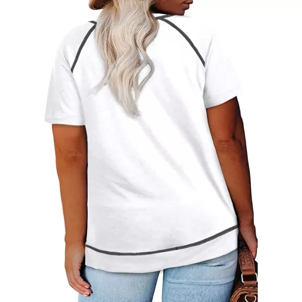 Happy Sailed Womens Plus Size Tunic Tops Summer Short Sleeve V Neck/Crew Neck Loose Casual Tee Shirt