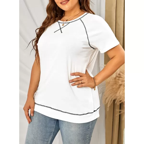 Happy Sailed Womens Plus Size Tunic Tops Summer Short Sleeve V Neck/Crew Neck Loose Casual Tee Shirt