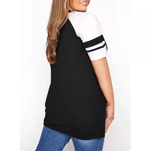 Happy Sailed Womens Plus Size Tunic Tops Summer Short Sleeve V Neck/Crew Neck Loose Casual Tee Shirt