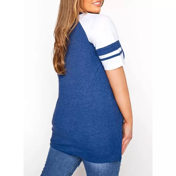 Happy Sailed Womens Plus Size Tunic Tops Summer Short Sleeve V Neck/Crew Neck Loose Casual Tee Shirt