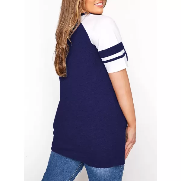 Happy Sailed Womens Plus Size Tunic Tops Summer Short Sleeve V Neck/Crew Neck Loose Casual Tee Shirt