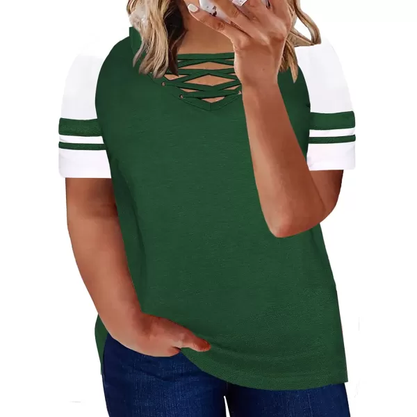 Happy Sailed Womens Plus Size Tunic Tops Summer Short Sleeve V Neck/Crew Neck Loose Casual Tee Shirt