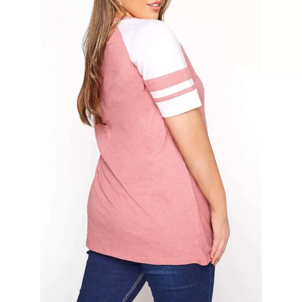 Happy Sailed Womens Plus Size Tunic Tops Summer Short Sleeve V Neck/Crew Neck Loose Casual Tee Shirt