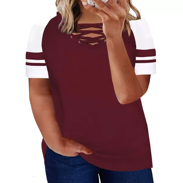 Happy Sailed Womens Plus Size Tunic Tops Summer Short Sleeve V Neck/Crew Neck Loose Casual Tee Shirt
