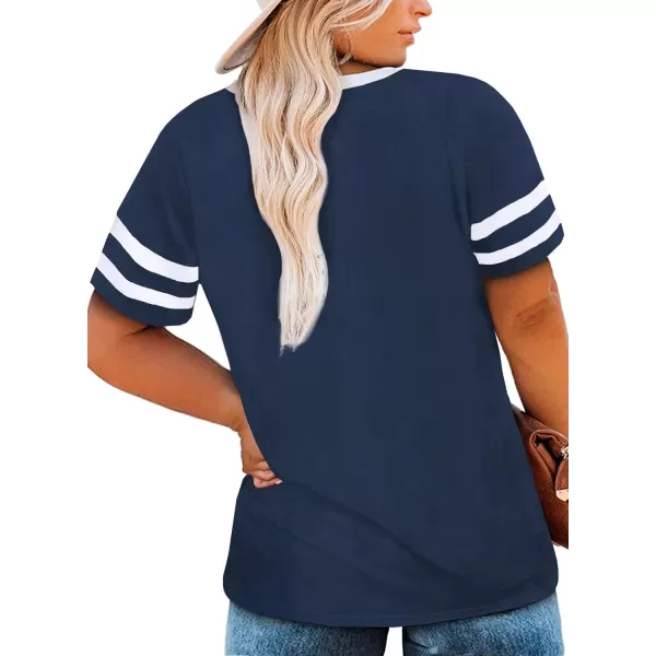 Happy Sailed Womens Plus Size Tunic Tops Summer Short Sleeve V Neck/Crew Neck Loose Casual Tee Shirt