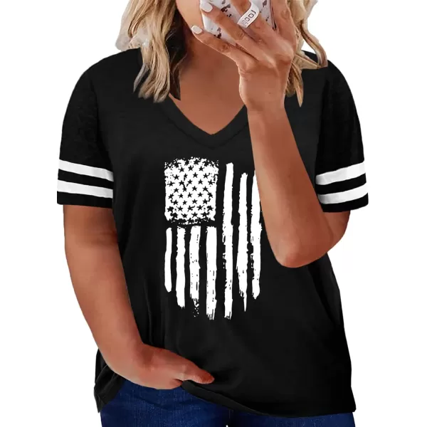 Happy Sailed Womens Plus Size Tunic Tops Summer Short Sleeve V Neck/Crew Neck Loose Casual Tee Shirt