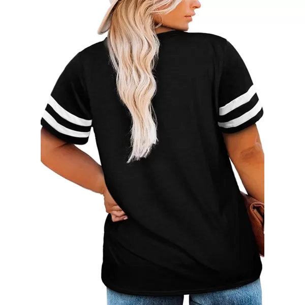 Happy Sailed Womens Plus Size Tunic Tops Summer Short Sleeve V Neck/Crew Neck Loose Casual Tee Shirt