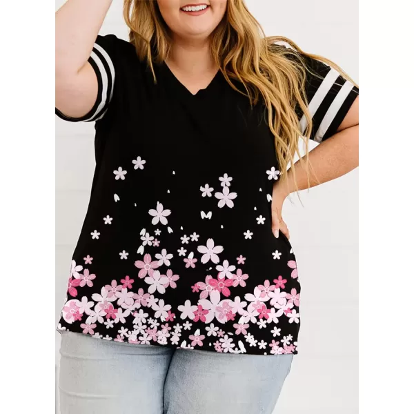 Happy Sailed Womens Plus Size Tunic Tops Summer Short Sleeve V Neck/Crew Neck Loose Casual Tee Shirt