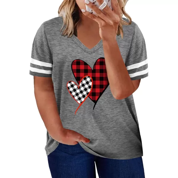 Happy Sailed Womens Plus Size Tunic Tops Summer Short Sleeve V Neck/Crew Neck Loose Casual Tee Shirt