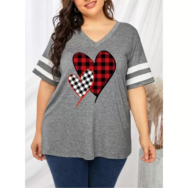 Happy Sailed Womens Plus Size Tunic Tops Summer Short Sleeve V Neck/Crew Neck Loose Casual Tee Shirt