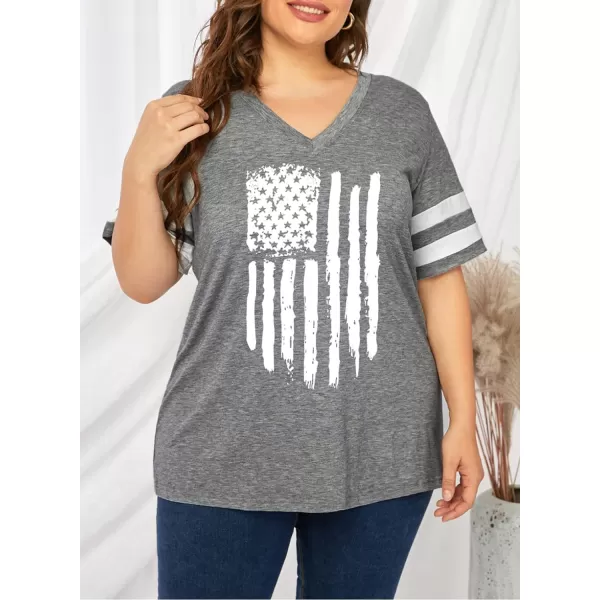 Happy Sailed Womens Plus Size Tunic Tops Summer Short Sleeve V Neck/Crew Neck Loose Casual Tee Shirt