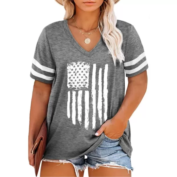 Happy Sailed Womens Plus Size Tunic Tops Summer Short Sleeve V Neck/Crew Neck Loose Casual Tee Shirt