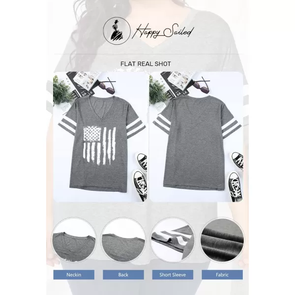 Happy Sailed Womens Plus Size Tunic Tops Summer Short Sleeve V Neck/Crew Neck Loose Casual Tee Shirt