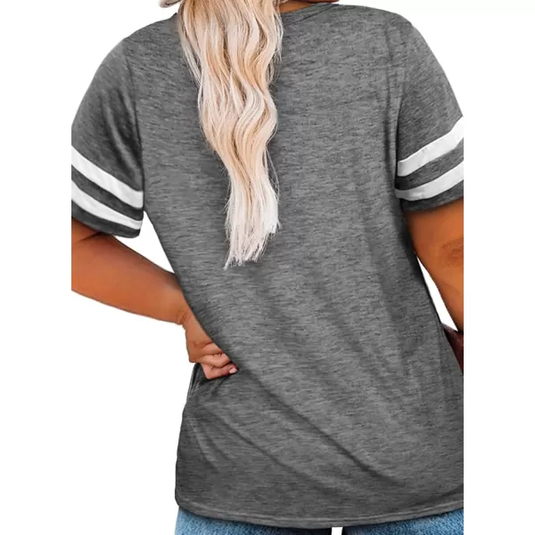 Happy Sailed Womens Plus Size Tunic Tops Summer Short Sleeve V Neck/Crew Neck Loose Casual Tee Shirt