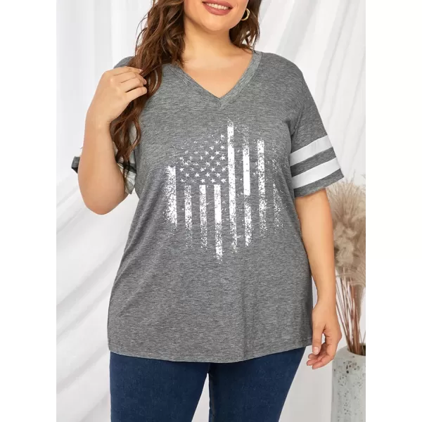 Happy Sailed Womens Plus Size Tunic Tops Summer Short Sleeve V Neck/Crew Neck Loose Casual Tee Shirt