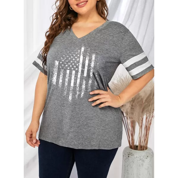 Happy Sailed Womens Plus Size Tunic Tops Summer Short Sleeve V Neck/Crew Neck Loose Casual Tee Shirt