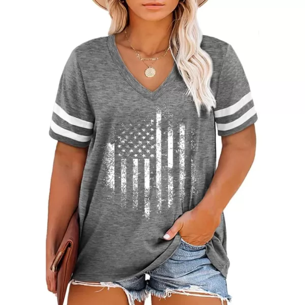 Happy Sailed Womens Plus Size Tunic Tops Summer Short Sleeve V Neck/Crew Neck Loose Casual Tee Shirt