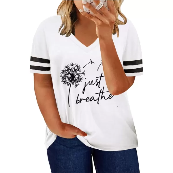 Happy Sailed Womens Plus Size Tunic Tops Summer Short Sleeve V Neck/Crew Neck Loose Casual Tee Shirt