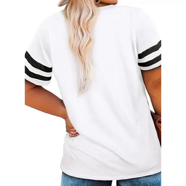 Happy Sailed Womens Plus Size Tunic Tops Summer Short Sleeve V Neck/Crew Neck Loose Casual Tee Shirt