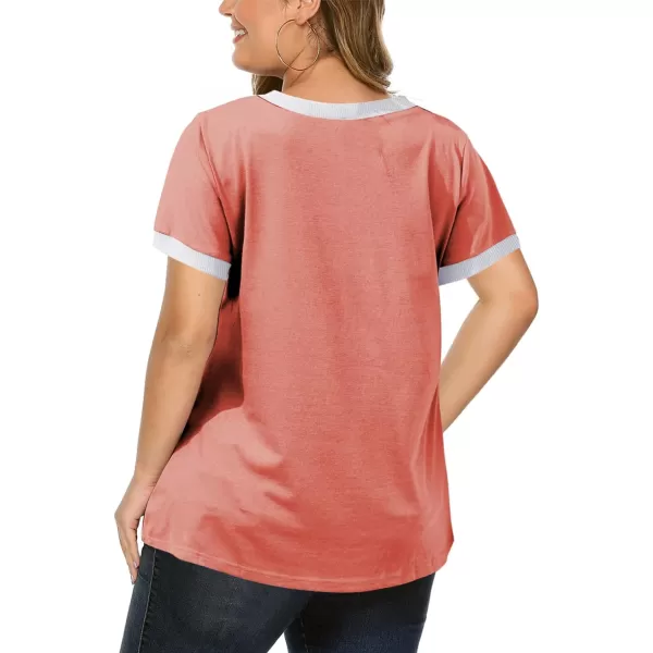 Happy Sailed Womens Plus Size Tunic Tops Summer Short Sleeve V Neck/Crew Neck Loose Casual Tee Shirt