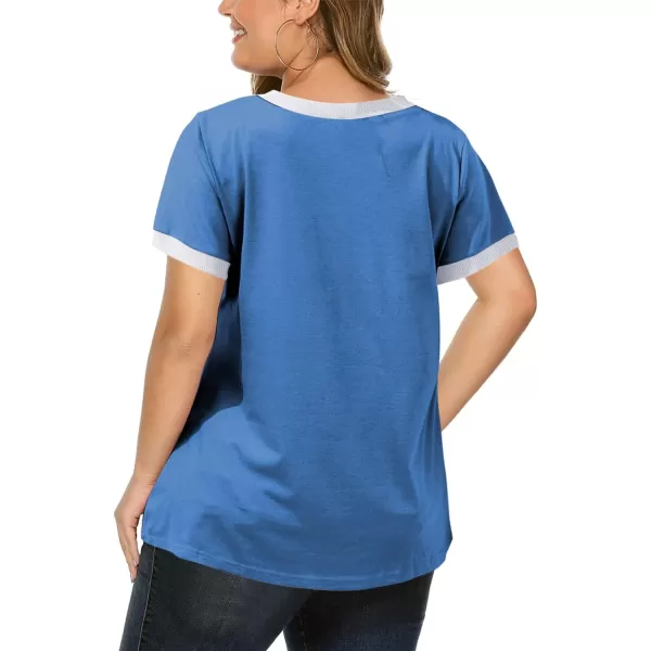 Happy Sailed Womens Plus Size Tunic Tops Summer Short Sleeve V Neck/Crew Neck Loose Casual Tee Shirt