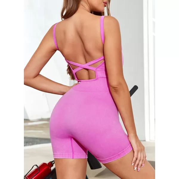 Happy Sailed Womens Rompers Summer Sleeveless Square Neck Racerback Ribbed One Piece Tummy Control Bodycon Short Jumpsuit
