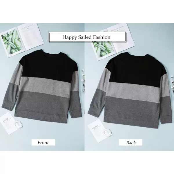 Happy Sailed Womens Tie Dye Printed Sweatshirt Loose Casual Long Sleeve Crewneck Striped Pullover Tops