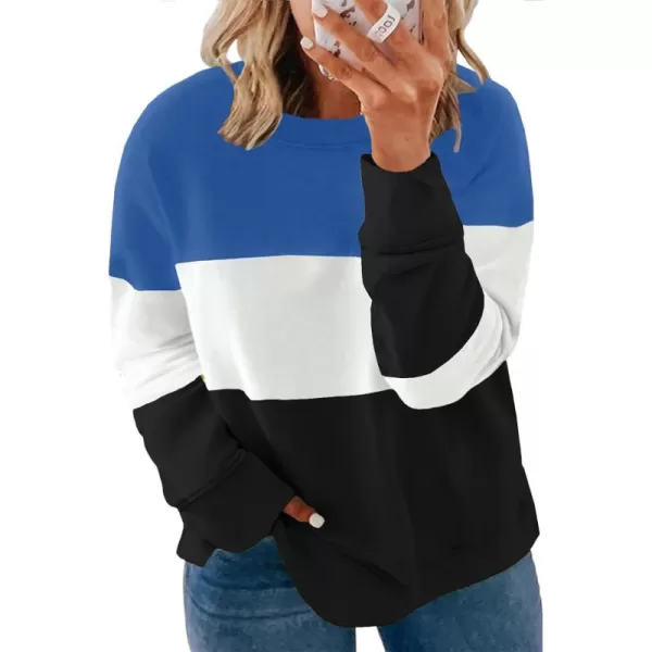 Happy Sailed Womens Tie Dye Printed Sweatshirt Loose Casual Long Sleeve Crewneck Striped Pullover Tops