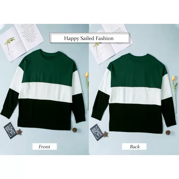 Happy Sailed Womens Tie Dye Printed Sweatshirt Loose Casual Long Sleeve Crewneck Striped Pullover Tops
