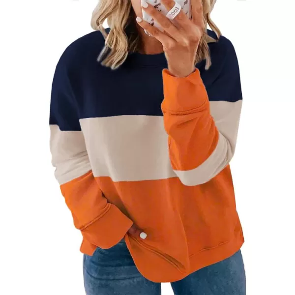 Happy Sailed Womens Tie Dye Printed Sweatshirt Loose Casual Long Sleeve Crewneck Striped Pullover Tops