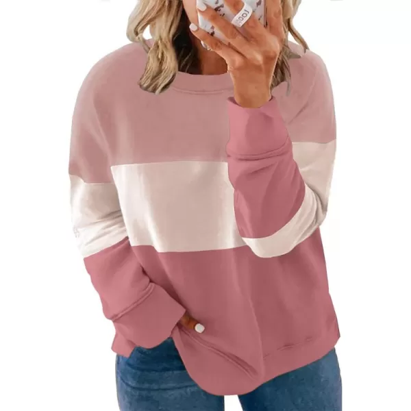 Happy Sailed Womens Tie Dye Printed Sweatshirt Loose Casual Long Sleeve Crewneck Striped Pullover Tops