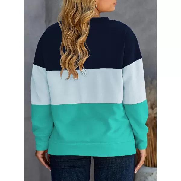 Happy Sailed Womens Tie Dye Printed Sweatshirt Loose Casual Long Sleeve Crewneck Striped Pullover Tops