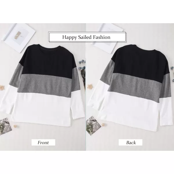 Happy Sailed Womens Tie Dye Printed Sweatshirt Loose Casual Long Sleeve Crewneck Striped Pullover Tops