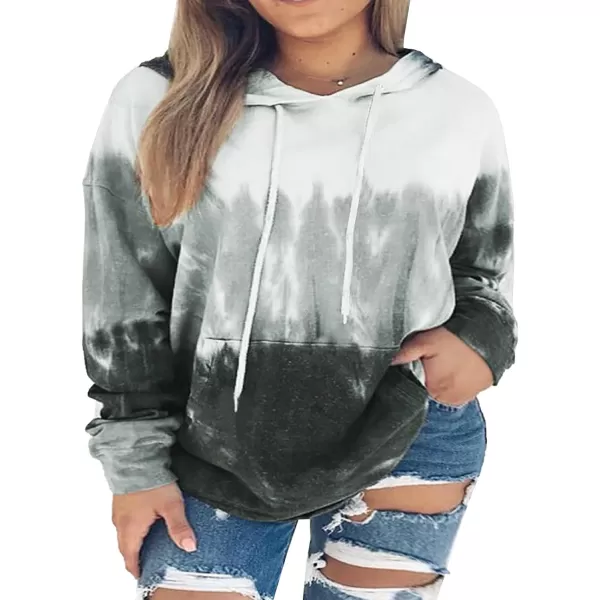 Happy Sailed Womens Tie Dye Printed Sweatshirt Loose Casual Long Sleeve Crewneck Striped Pullover Tops