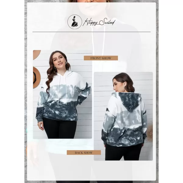 Happy Sailed Womens Tie Dye Printed Sweatshirt Loose Casual Long Sleeve Crewneck Striped Pullover Tops